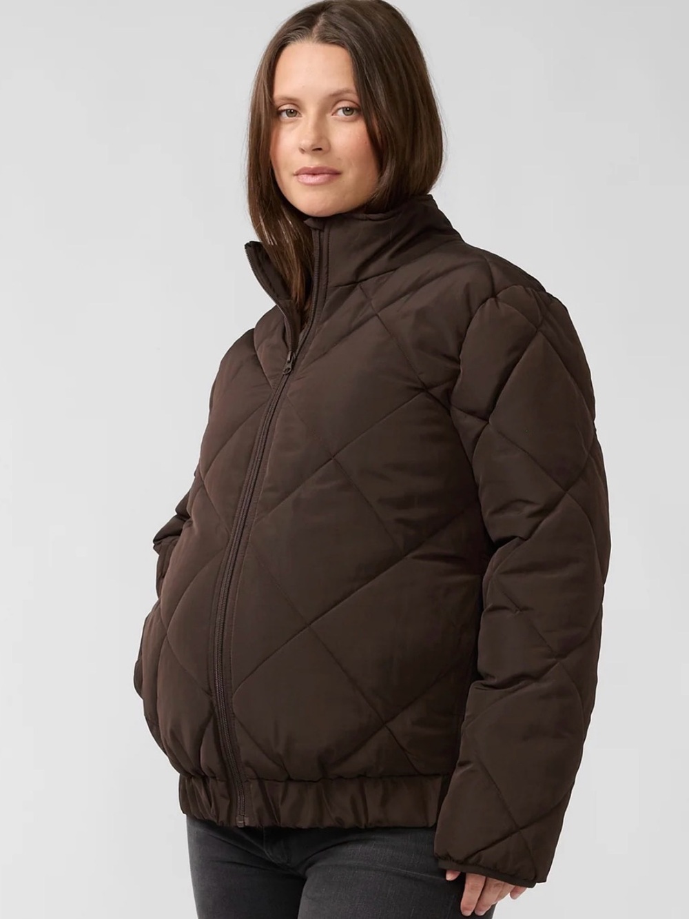 Ingrid & Isabel Expandable Raglan Sleeve Maternity Puffer Jacket